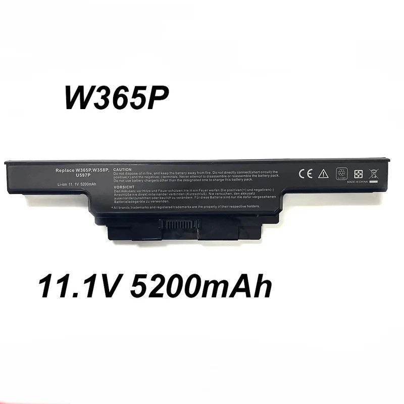 W358P U597P 11.1V 5200mAh แบตเตอรี่แล็ปท็อปสําหรับ Dell Studio 1450 1457 1458 N998P N996P W365P 0U60