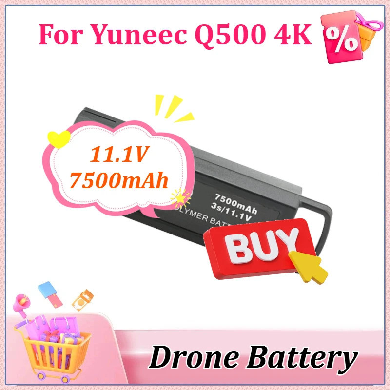 ใหม่ 11.1V 7500mAh 3S อัพเกรดเที่ยวบิน Lipo Drone แบตเตอรี่สําหรับ Yuneec 4 K/Q500 + PRO Q500/Q500 +