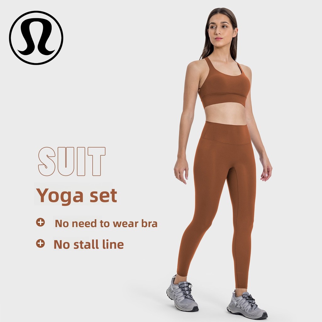 Lulu Cross Beautiful Back Gathering ชุดโยคะพิลาทิสกันกระแทก