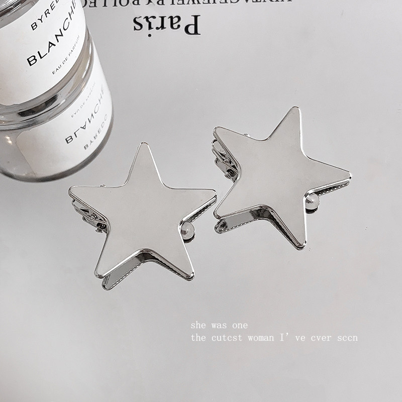 ชุด 4 ชิ้น Silver Five-Pointed Star Side Clip Simple รูปที่ 4