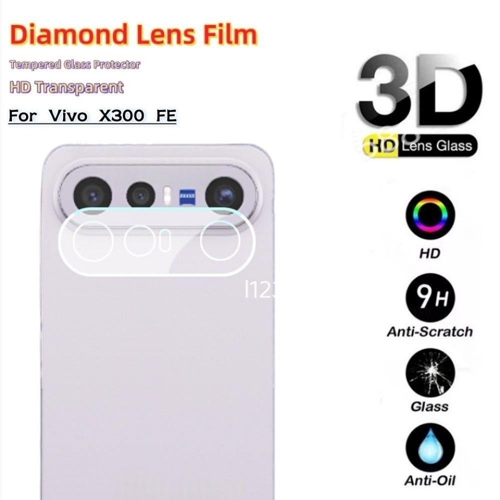 3Dกล้องเลนส์ป้องกันฟิล์มสําหรับVivo X300 FE 5G X300FE 5G 2026 VivoX300FEเลนส์ฟิล์มกระจกนิรภัยป้องกันหน้าจอ