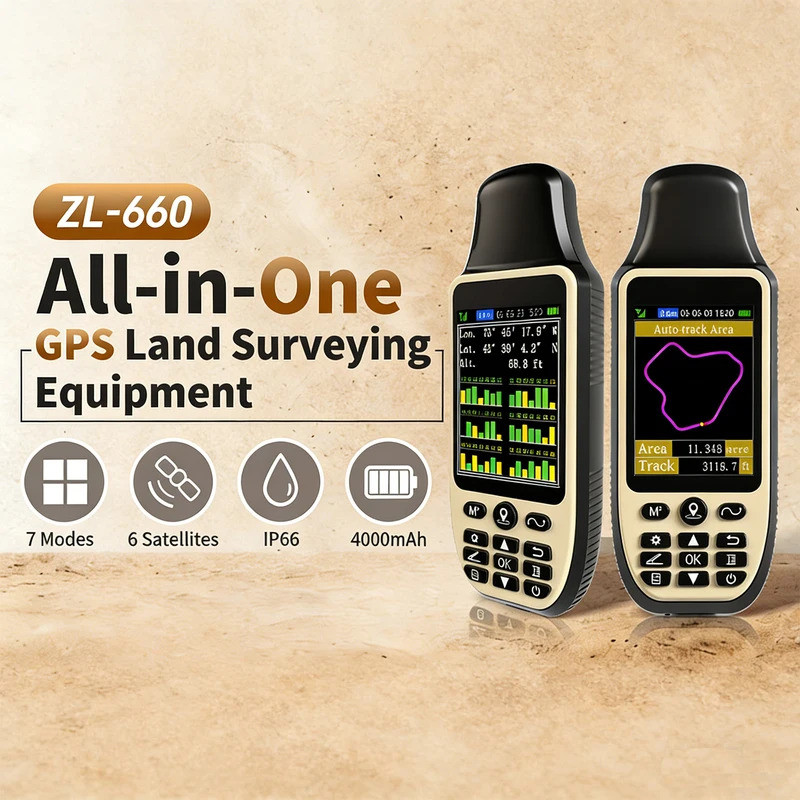 ใหม่ ZL-660 All-in-One GPS Land Area Meter อุปกรณ์สํารวจ GPS มือถือ 6 สนับสนุนพื้นที่ & อุปกรณ์วัดระ
