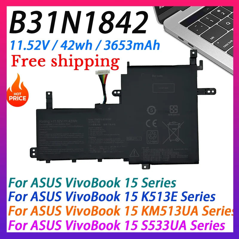 ใหม่ B31N1842 แบตเตอรี่แล็ปท็อปสําหรับ ASUS VivoBook V50E V5100E S5500F M5100U FL8800I V531F V531FL 