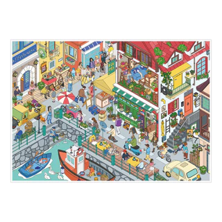Idako [Art Blue 162.0 Series] ขนาดใหญ่ 4 ชิ้นสติกเกอร์ภูมิทัศน์ฉากถนนที่สมจริงตลาดผัก SS471