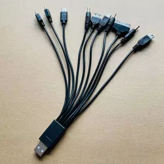 Blossomh Multi Pin Cable Charger USB Adapter Cable Data Wire Cord 10 in 1 มัลติฟังก์ชั่น USB Data Transfer Cable Universal ใหม่