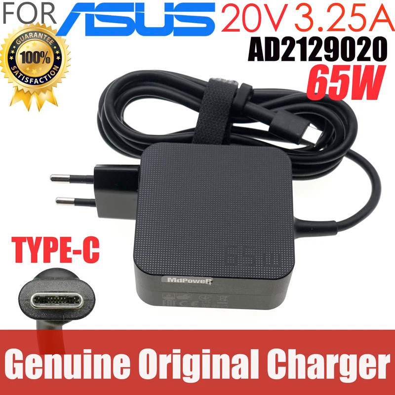 โฆษณาออร์จินอล2129020 สําหรับ Asus 20V 3.25A 65W USB-C 5V 3A 9V 3A 15V 3A ประเภท C แล็ปท็อป AC Adapt