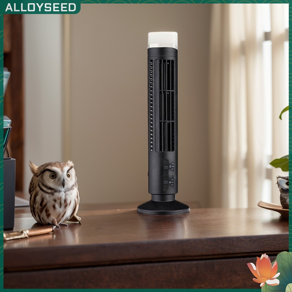 ⚡พร combedมสเดิมเดิม⚡ LED Tower Fan Mini Vertical Conditioner 2 Gear Speed USB Bladeless Fan แบบพกพา