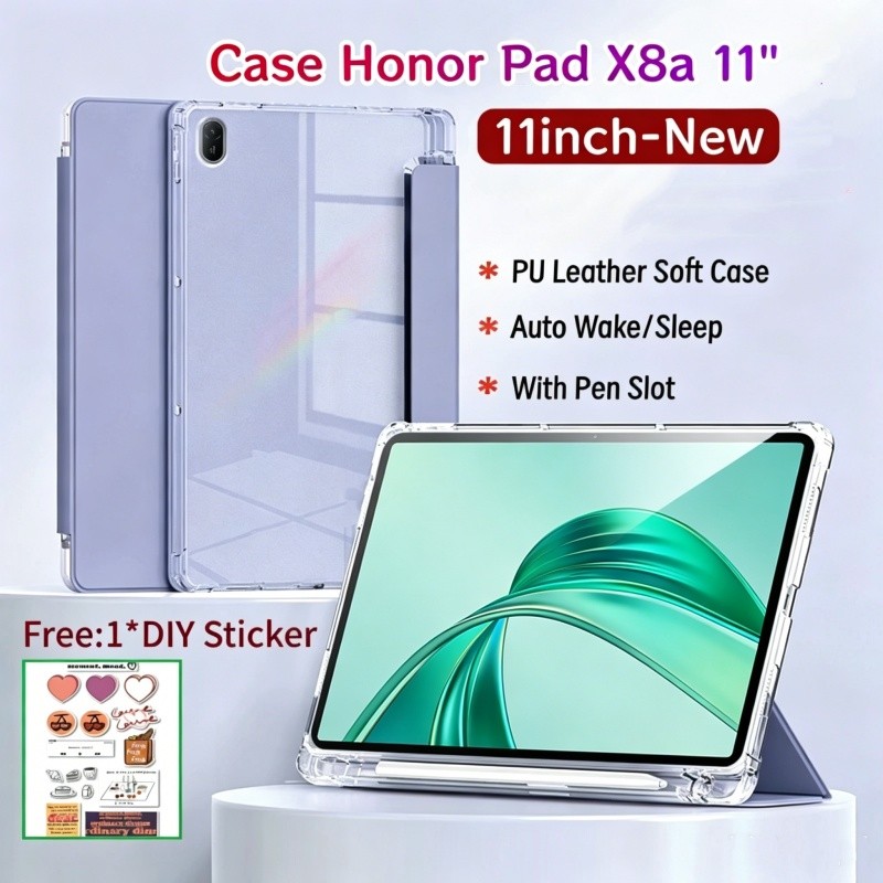 เคส Honor Pad X8a 11 นิ้วพร้อมช่องเสียบปากกาเคสแม่เหล็กสําหรับ Honor Pad X8a 11 นิ้วพร้อมด้านหลังโปร