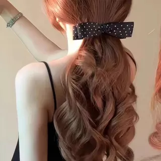กิ๊บติดผมผ้าลายจุด สไตล์เกาหลี โบว์เรียบหรู กิ๊บกล้วย ทันสมัย สำหรับสาวๆ กิ๊บติดผมด้านหลังศีรษะ