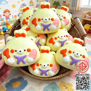 ของเล่นบีบคลายเครียด Squishy ขนมปังเหนียวที่เพิ่มขึ้นช้า ของเล่นบีบอัด ไม่เหนียวติดมือ คลายเครียดอัด