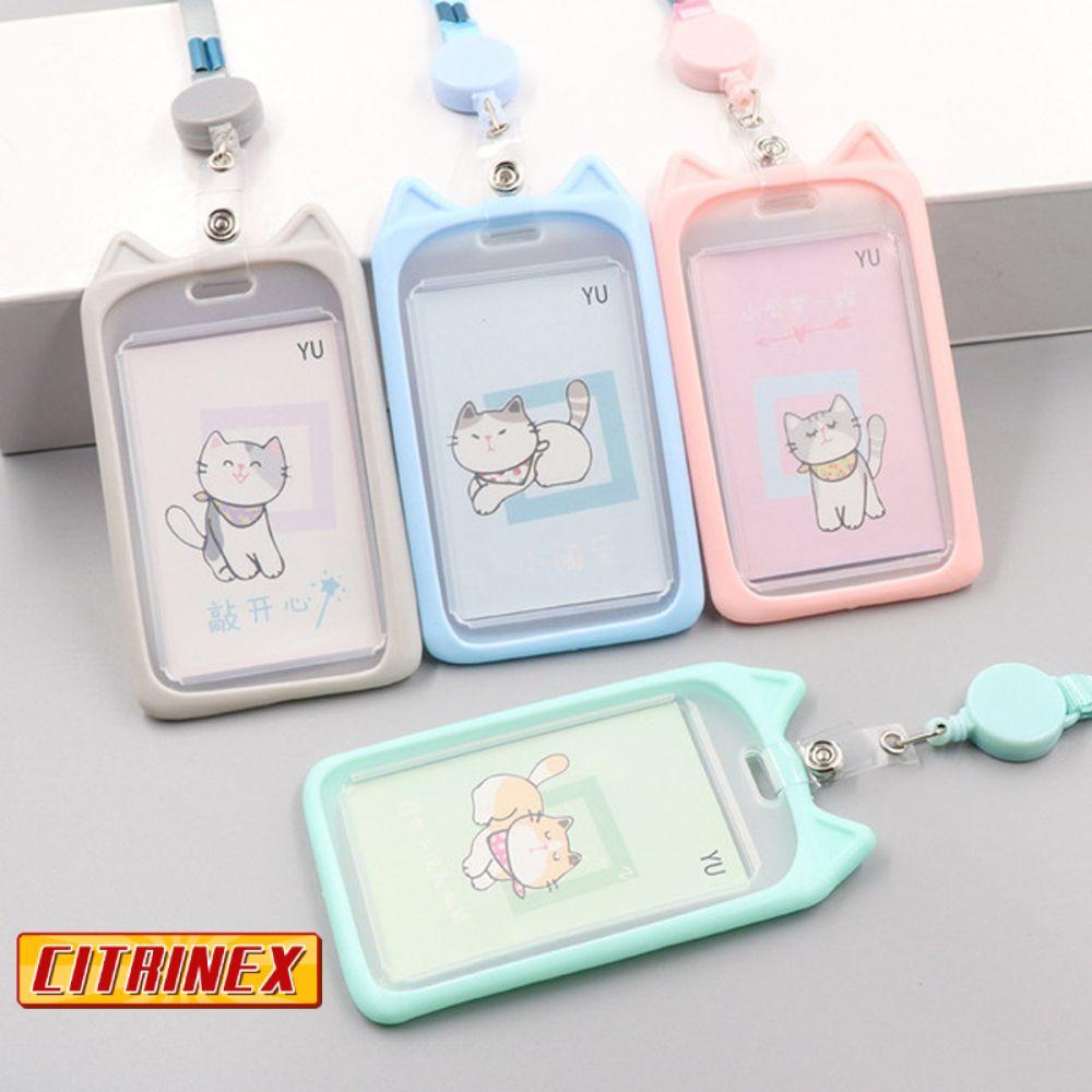 CITRINEX 1PCผู้ถือบัตรเด็กของขวัญRetractable Reel Lanyard Identity Bus Card
