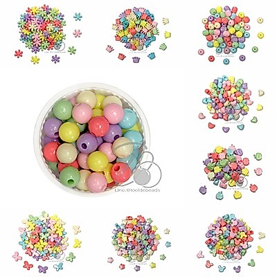 ลูกปัดอะคริลิค สีหวาน 01 (100 กรัม)