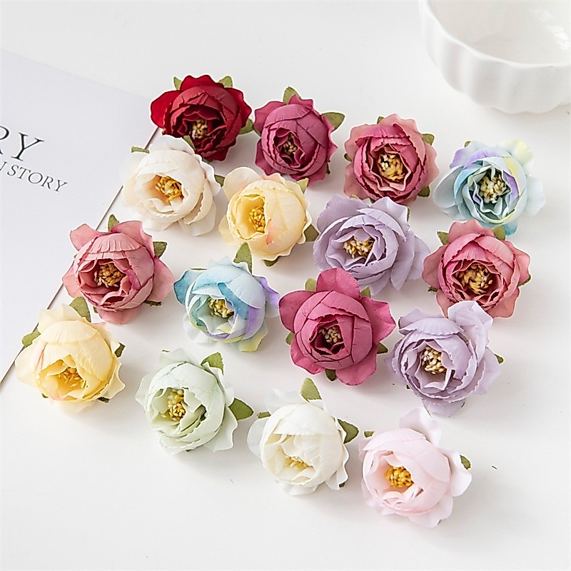 5 ชิ้น ดอกกุหลาบประดิษฐ์ 4 ซม. แฮนด์เมด DIY พวงหรีด เค้ก เข็มกลัด ย้อนยุค ชา ดอกไม้ คริสต์มาส งานแต่งงาน บ้าน ปาร์ตี้ ตกแต่ง ดอกไม้ปลอม