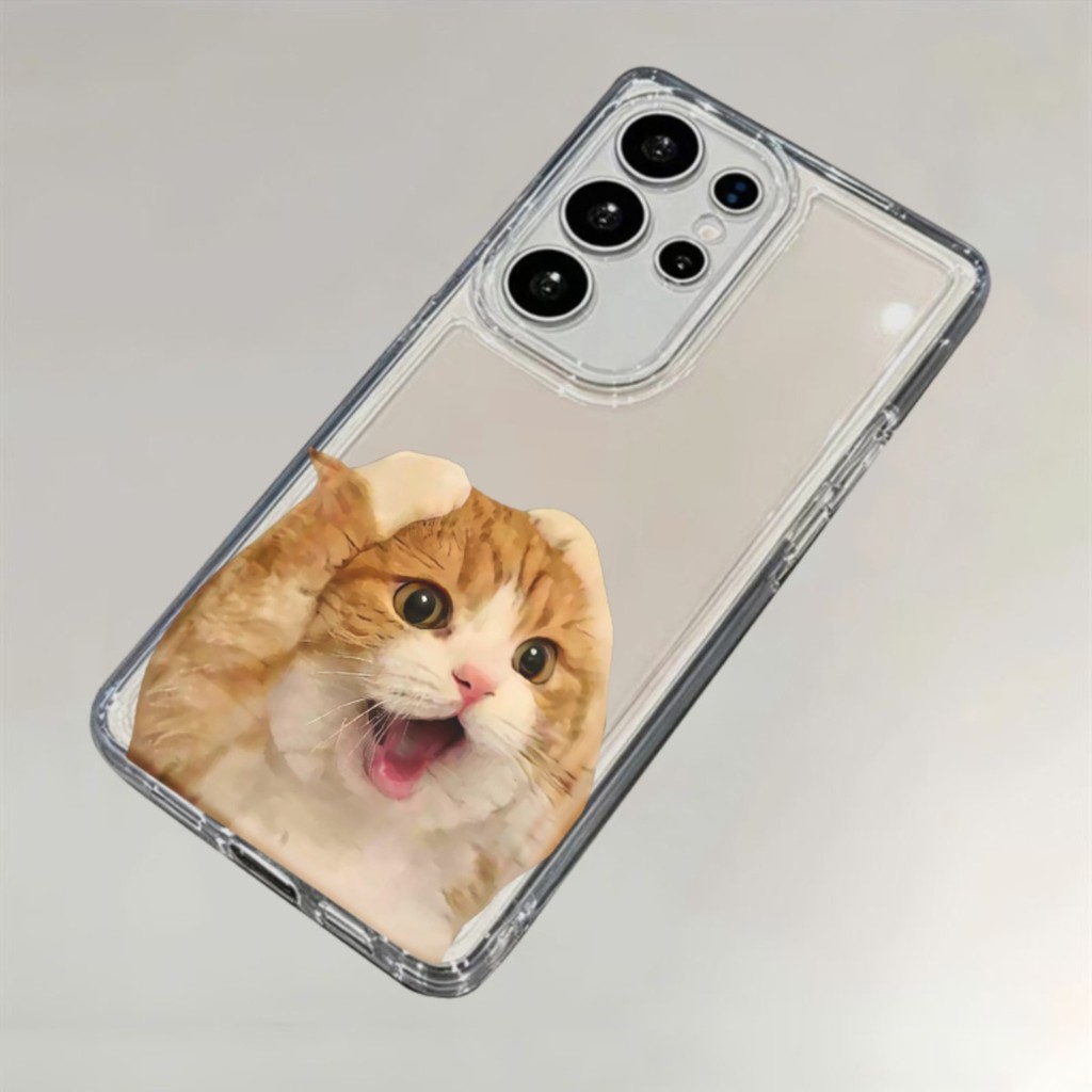 แมวน่ารักสําหรับ Samsung 25 Ultra Case S26 Ultra S24 Plus S23 FE S22 S21 S20 ป้องกันหน้าจอปลอก Anti-