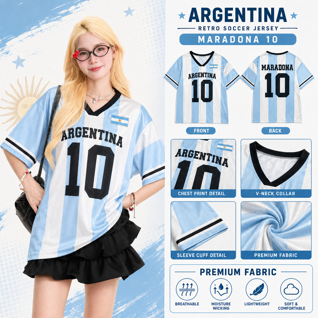 เสื้อฟุตบอลบราซิลลายทาง สีเขียวเหลือง คอวี ทรงโอเวอร์ไซซ์ ผู้หญิงผู้ชาย สไตล์วินเทจ