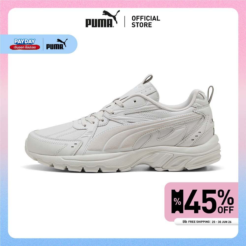 PUMA Basics รองเท้าผ้าใบหนัง Milenio Tech ยูนิเซ็กส์ สีเทา - 39782505