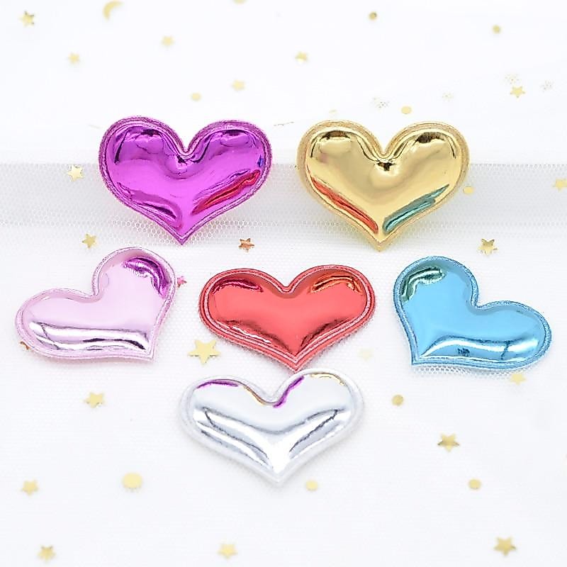 40 ชิ้น 40*30 มิลลิเมตร PU รูปหัวใจเบาะ Felt Appliques สําหรับตกแต่ง DIY เสื้อผ้าเย็บแถบคาดศีรษะเค้ก Topper อุปกรณ์เสริมผม