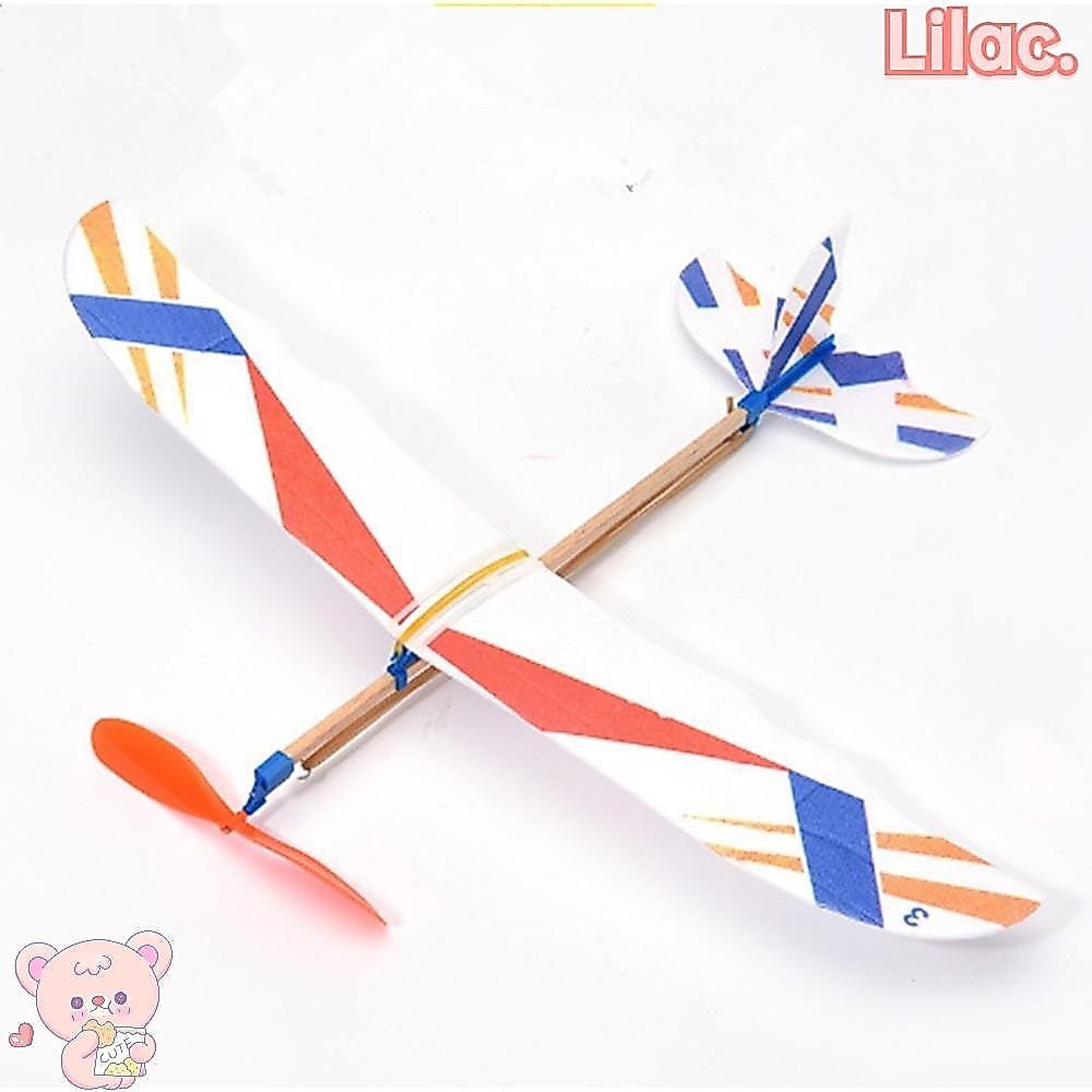 Lilac Flying Glider, DIY เครื่องบินเครื่องบินรุ่น,ยืดหยุ่นวิทยาศาสตร์ของเล่นยางรัดขับเคลื่อนมือโยนเครื่องร่อนของเล่นเด็ก