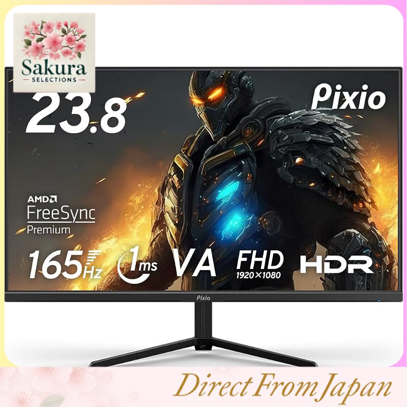 Pixio PX243 23.8" FHD Gaming Monitor, VA Panel, 165Hz, 1ms Response Time, 2-Year Warranty, 30-Day Re
