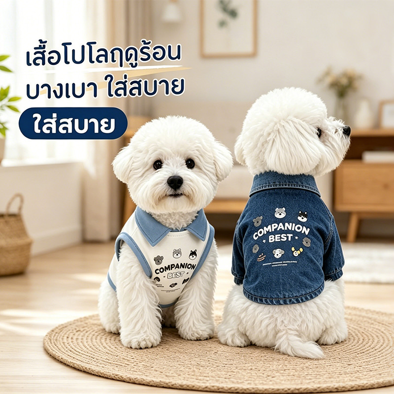 COD เสื้อกล้ามสุนัขแบบ POLO ชุดสัตว์เลี้ยงน่ารัก เสื้อแมว น่ารัก แบบบางสำหรับฤดูร้อน ระบายอากาศ สวมใส่ได้ทุกโอกาส