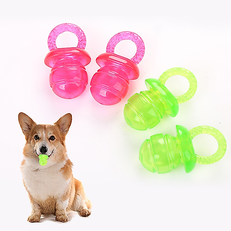 TPR Transparent Pacifier ของเล่นสุนัขเคี้ยว,สัตว์เลี้ยงความเครียดบรรเทากัดของเล่นสําหรับลูกสุนัขสุนัขขนาดเล็ก