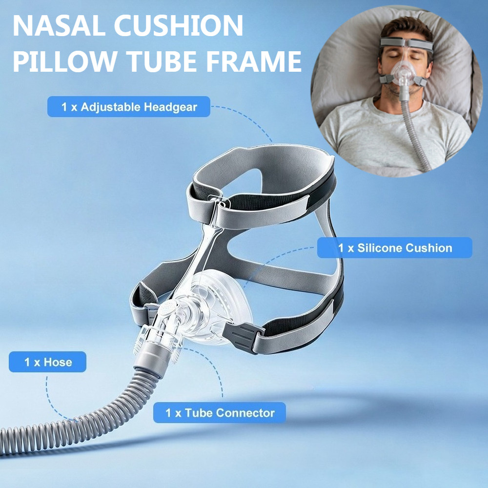 Reusable Comfort Series Nasal Mask Kit - ครบชุดประกอบด้วยหมวก, หลอดและเบาะจมูก