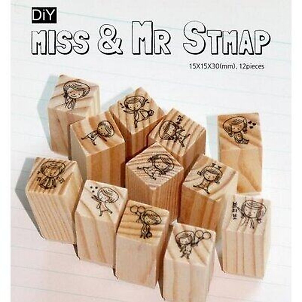 ตัวปั๊ม ตรายาง รูปเด็กผู้หญิง เด็กผู้ชาย Miss and Mr STAMP