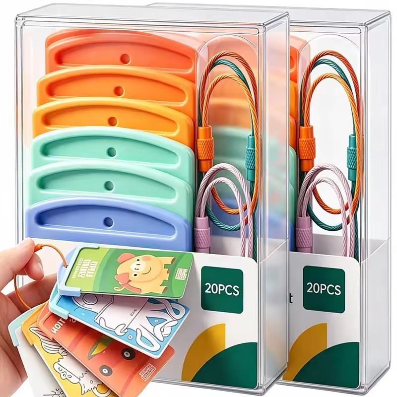 10/20 ชิ้นเหล็กแขวนแหวน Snap คลิป Anti-Drop Yoto Card Organizer - Macaron สีเด็ก Card Storage Sleeves - Early Education Card Holder