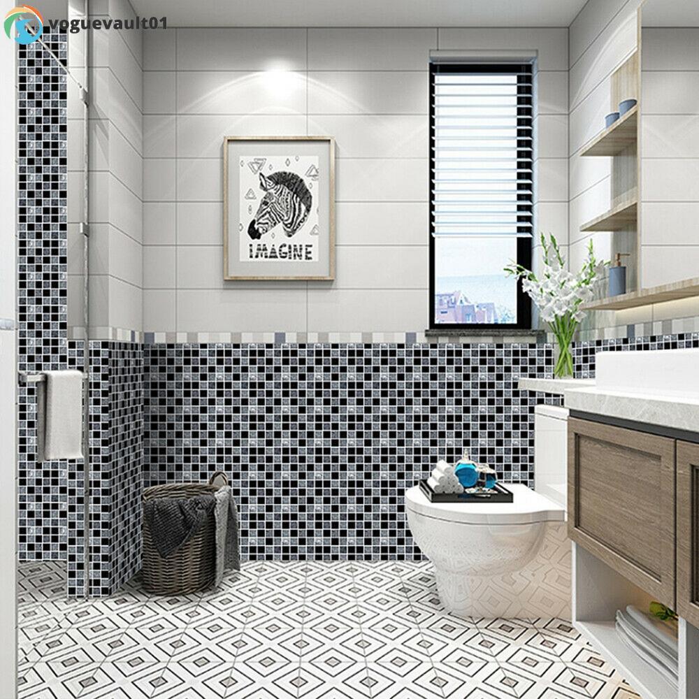 Stickers Mosaic Tile Stickers Waterproof Accessories Bathroom Self-adhesive