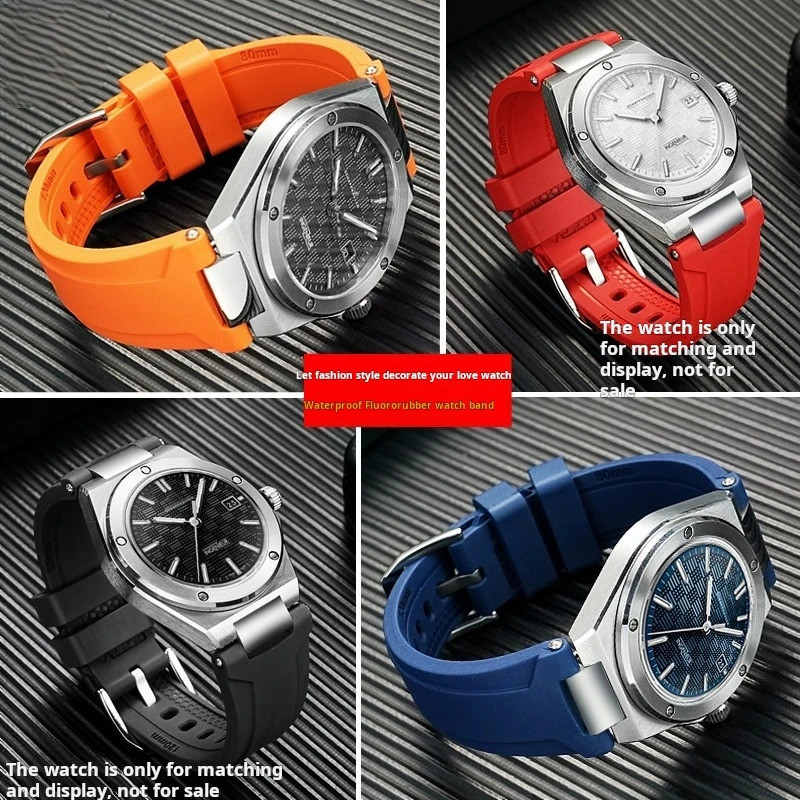สายนาฬิกา Fluororubber 5 สี สําหรับ IWC Engineer IW328903 ฉัน328901 ฉัน328902 สายนาฬิกา FKM กันน้ํา 