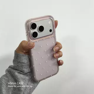 ใหม่ปลอก Matte IMD Clear Blue-Green Small Polka Dot Anti-Drop Case สําหรับ iPhone 14 15 16 17 Pro Max