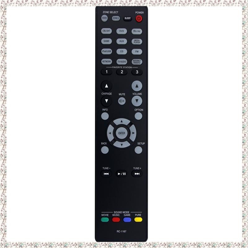 [kjyxgsncsjxsm] รีโมทคอนโทรลสีดํา ABS รีโมทคอนโทรล RC-1167 เปลี่ยนสําหรับ Denon AV Receiver AVR-2113