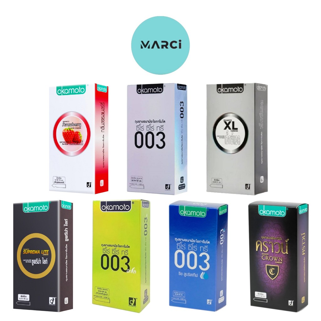 ถุงยาง Okamoto กล่องใหญ่ [1 กล่อง] [10 ชิ้น/กล่อง] [เลือกสินค้า] ถุงยางอนามัยโอกาโมโต้ ถุงยางญี่ปุ่น