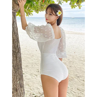 ชุดว่ายน้ำสไตล์เกาหลีแท้ แขนพอง ใส่แล้วดูดีทุกมุม