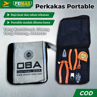 FEIBAO Set Perkakas Mini Portable | Tang Kombinasi & Potong, Obeng, Meteran Mini untuk Rumah