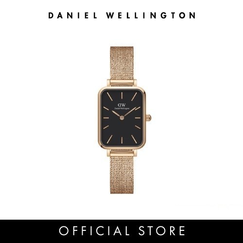 (ทักแชทรับโค้ด) Daniel Wellington นาฬิกาข้อมือ QUADRO MESH RG Black สีโรสโกลด์