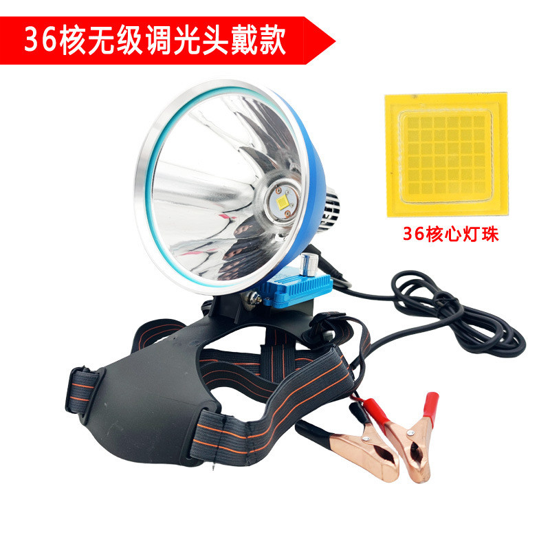 ฐานยึดโคมไฟ LED สว่างแรง 36W ใช้แบตเตอรี่ 12V ติดหัวโคมไฟ ปรับความสว่างได้