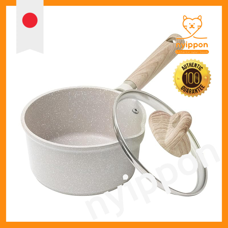 CAROTE Non-Stick Saucepan with Lid, Available in Sizes S, M, L - Marble Coating, Easy to Clean, IH C
