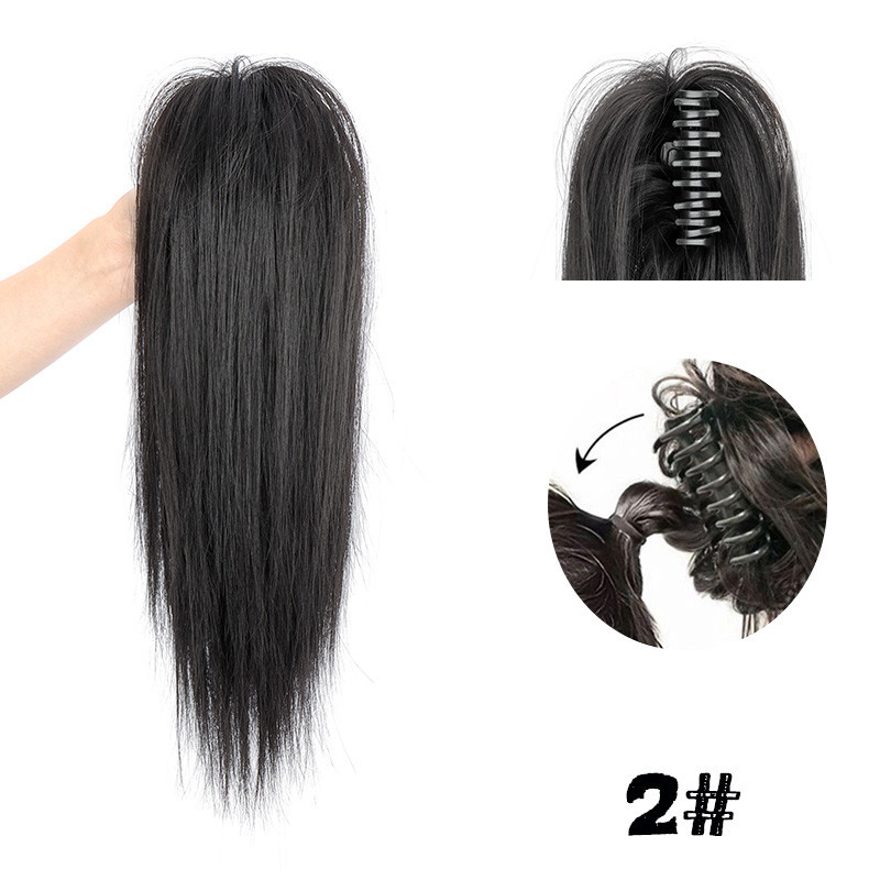 【ซื้อ 1 แถม 1】วิกผมหางม้าตรง 35 ซม. - ต่อผมหางม้าสูงสังเคราะห์พร้อมคลิปก้ามปูสําหรับผู้หญิงแฟชั่น - รูปที่ 5