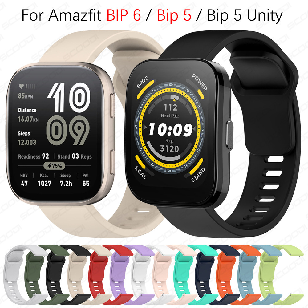 สายซิลิโคนคุณภาพสูงสําหรับ For Amazfit BIP 6 Bip 5 / Bip 5 Unity สร้อยข้อมือสมาร์ทวอทช์เปลี่ยนสายระบายอากาศ