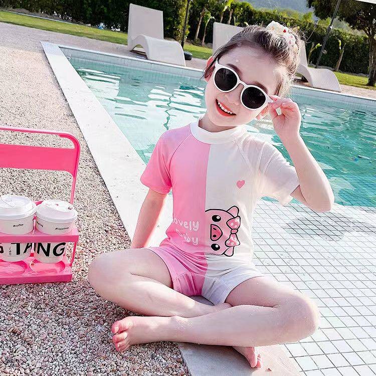 Girl's Swimsuit 6-Year-Old Cute Children's One-Piece Swimsuit Girl 3-Year-Old Learning for Swimming 