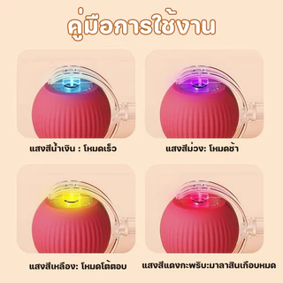 ของเล่นแมว ลูกบอลสัตว์เลี้ยง ของเล่นแมวอัจฉริยะ หมุนได้ 360 องศา เรืองแสง USB ชาร์จ