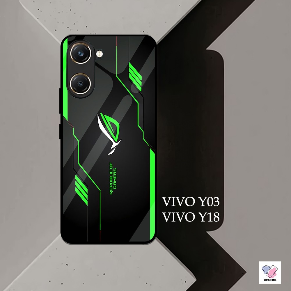 [TH02] CUSTOM SOFTCASE GLOSSY SHINY ALL TYPE VIVO Y03 Y18 PREMIUM QUALITY ROG MOTIF