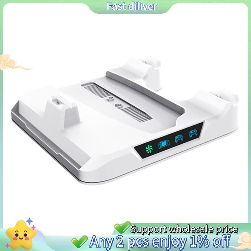 2025 สําหรับ PS5 PRO/PS5Slim/ Console Cooling Stand สถานีชาร์จ Dock Controller Storage Rack พร้อมพัด
