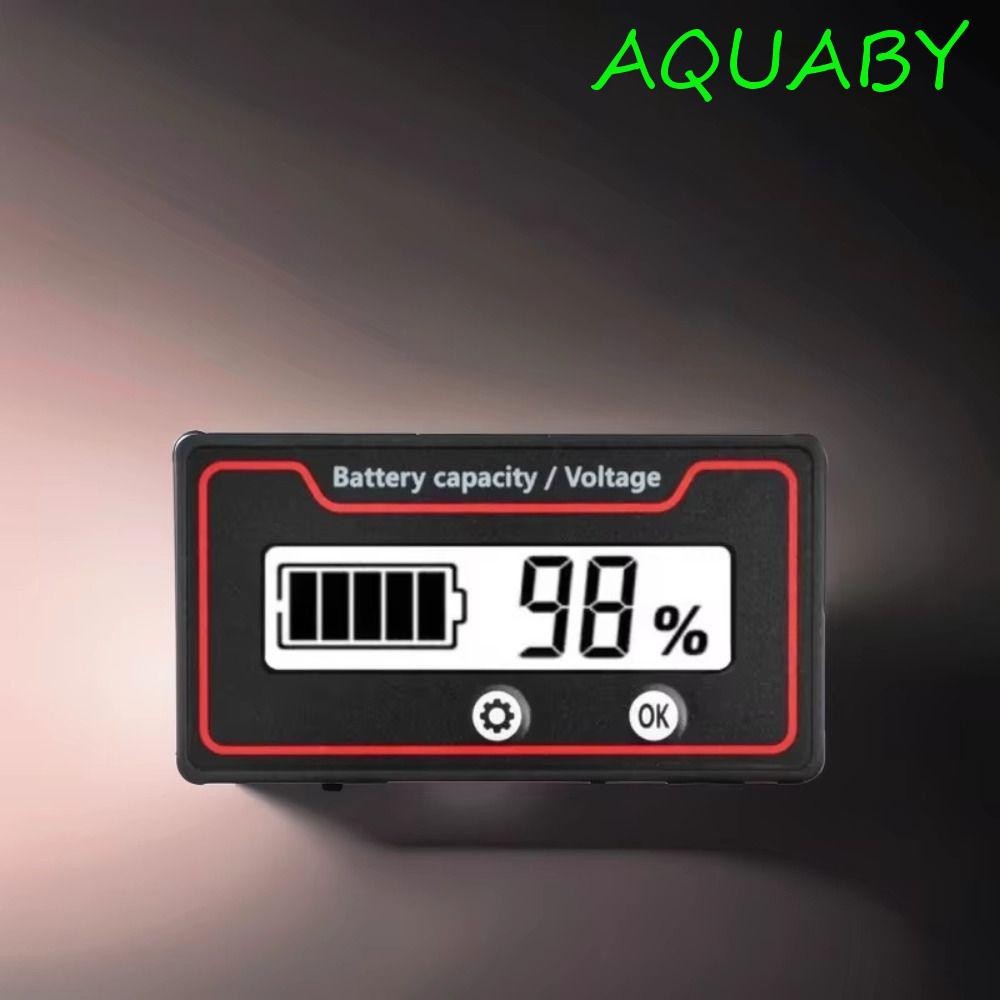 AQUABY ตัวบ่งชี้ความจุแบตเตอรี่, 9-120V Universal Battery Voltmeter Tester Meter,คุณภาพสูง LED Digit