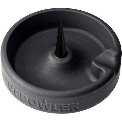 Debowler Minimalist Silicone Ashtray - Medium - With Billet Aluminum Cleaning Spike - ที่เขี่ยบุหรี่สีดำ