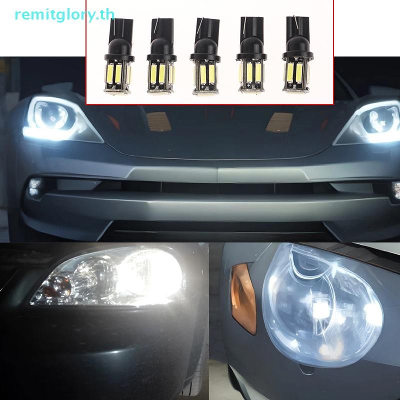 Remitglory 2/4/10 ชิ้น W5W T10 COB 10LED 7020 Auto At Night LED Wedge เปลี่ยนเครื่องมือย้อนกลับแผงโค