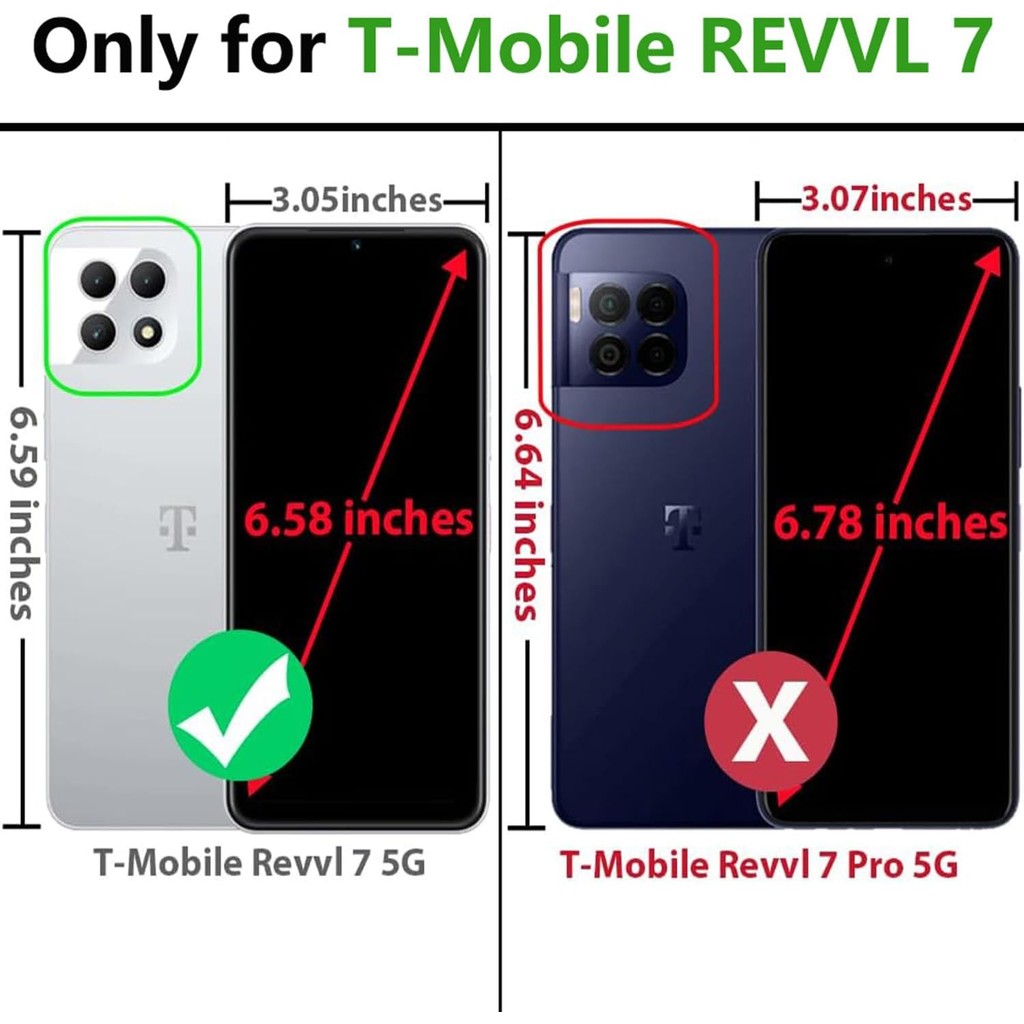 B-wishy 2 แพ็คสวยผีเสื้อ Glitter สําหรับ T-Mobile Revvl 7 5G (NOT Fit Revvl 7 Pro) Slim Soft TPU หรู
