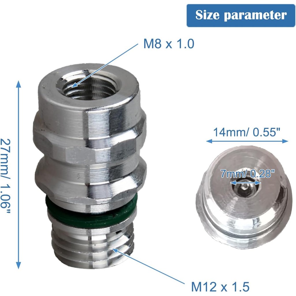 800-955 GM เครื่องปรับอากาศบริการวาล์ว M12x1.5 ชายสูงด้านข้าง A/C ชาร์จพอร์ตวาล์วสําหรับ 5116,59946,