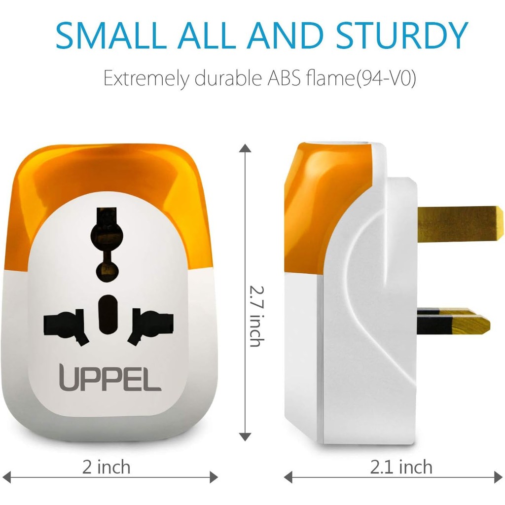 US to UK Travel Plug Adapter, UPPEL Type G Travel Converter พร้อม LED Night Light, Power Adaptor สํา